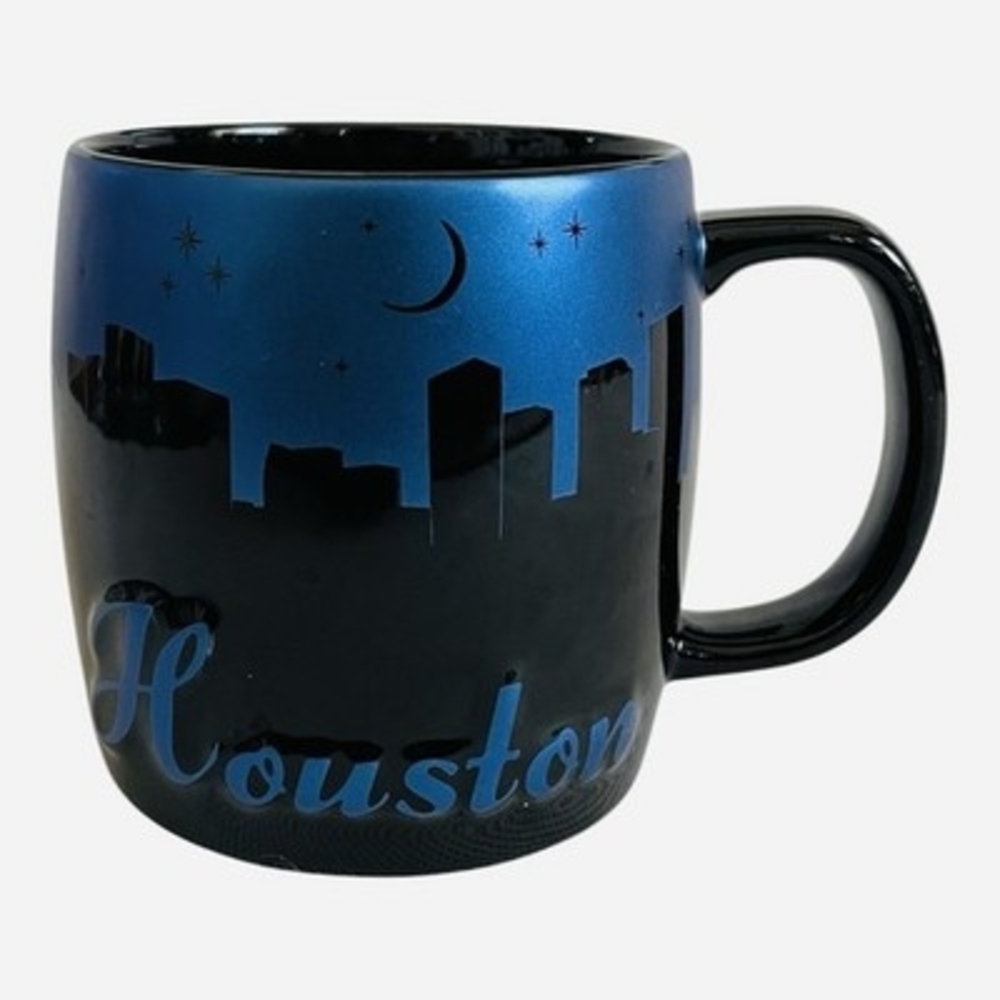 Houston Skyline Night Sky Coffee Mug Americaware Black Blue 22 0z  Large VG